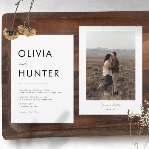 Modern Photo Minimalist Wedding Invitation