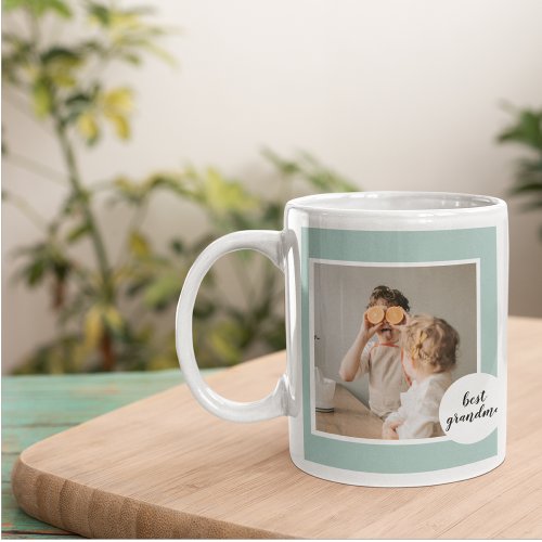 Modern Photo Mint Lovely Grandma Gift  Coffee Mug