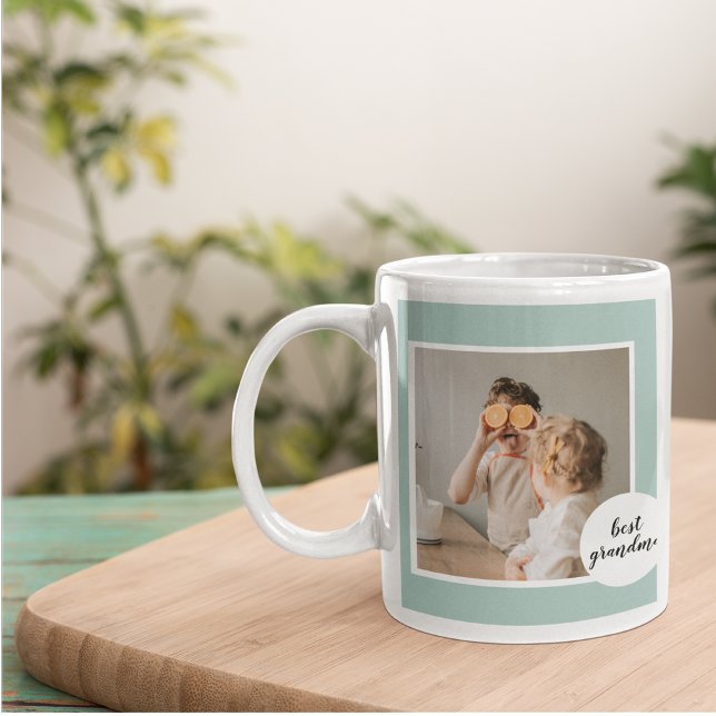 Modern Photo Mint Lovely Grandma Gift  Coffee Mug (Creator Uploaded)