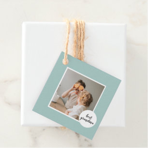 Modern Photo Mint Lovely Grandma Gift  Favor Tags