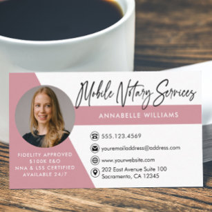 Modern Photo Mobile Notary Services Business Card