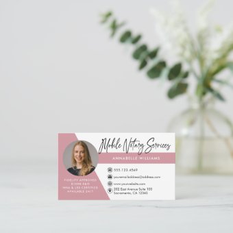 Modern Photo Mobile Notary Services Business Card | Zazzle