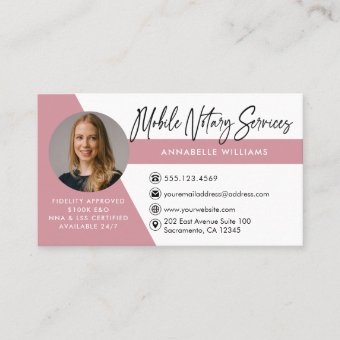 Modern Photo Mobile Notary Services Business Card | Zazzle