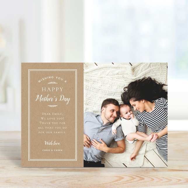 Modern Photo Mother's Day Card for Wife and Mom (Creator Uploaded)