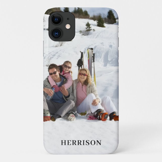 Modern Photo Name Family Simple Gorgeous Cute Case-Mate iPhone Case (Back)