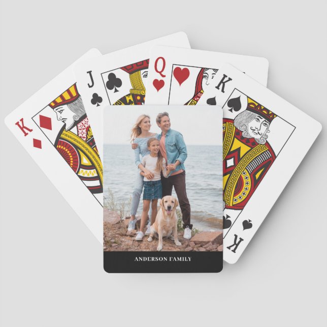 Modern Photo Name  Poker Cards (Back)