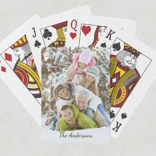 Modern Photo Name Poker Cards