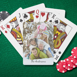 Modern Photo Name Poker Cards