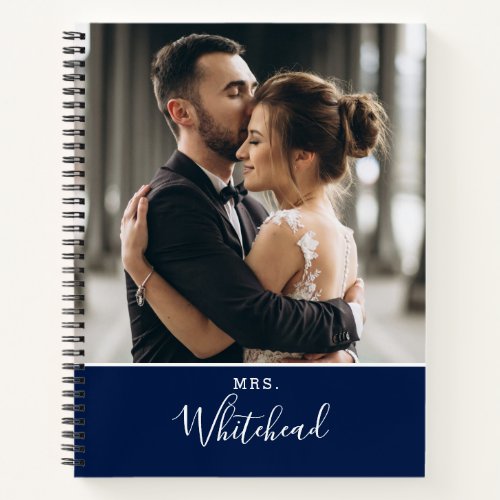 Modern Photo Navy Hand Lettering Notebook