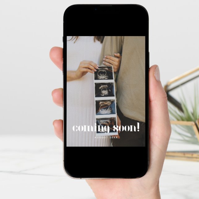 Modern Photo New Baby Coming Soon Pregnancy Announcement (Front Digital)
