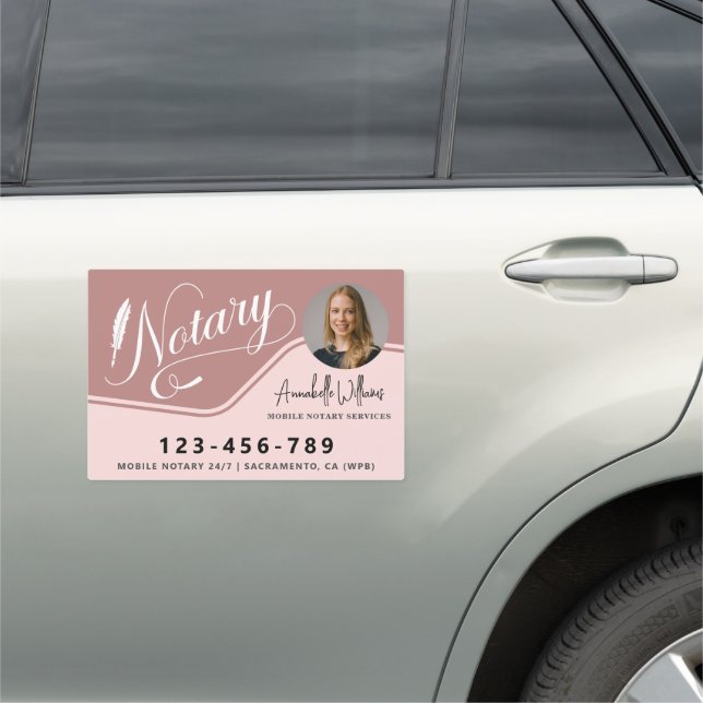 Modern Photo Notary Loan Signing Agent Car Magnet (In Situ)