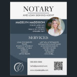 Modern Photo Notary & Loan Signing Agent Flyer<br><div class="desc">A customizable,  minimalistic,  modern notary & loan signing agent flyer with a logo and qr code. Azure version. Good choice for notary,  loan agents,  mortgage agents,  etc.</div>