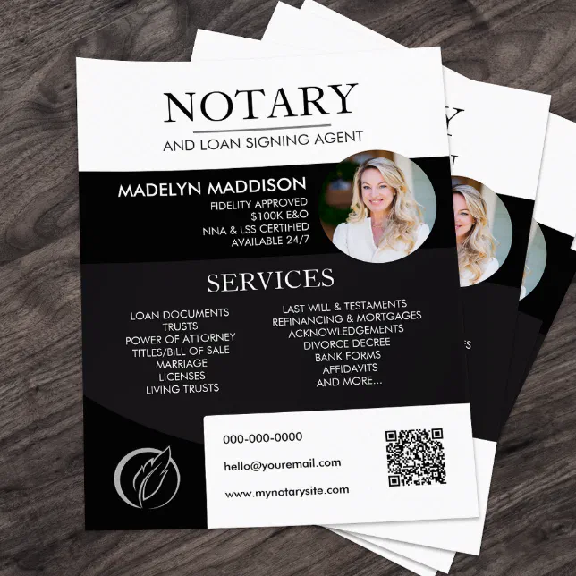 Modern Photo Notary & Loan Signing Agent Flyer | Zazzle