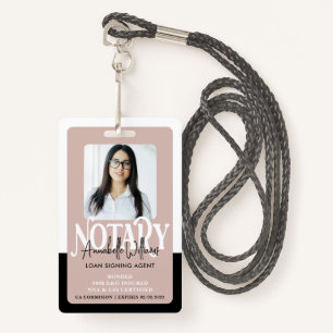 Modern Photo Notary Public Badge