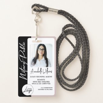 Modern Photo Notary Public Badge | Zazzle