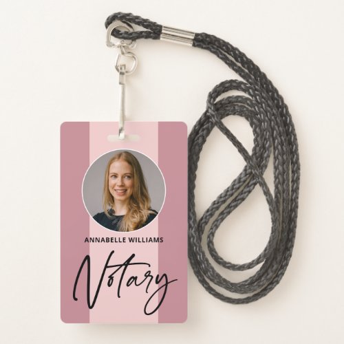 Modern Photo Notary Signing Agent  Badge