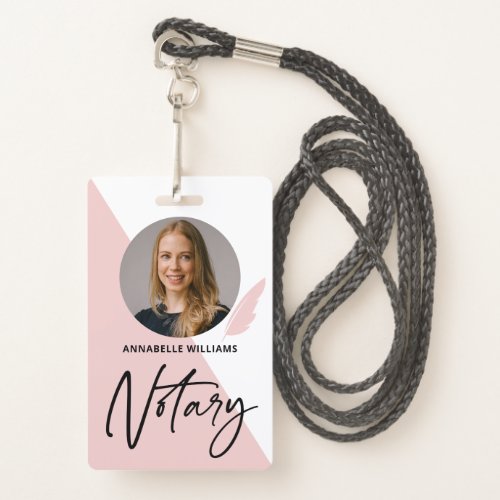 Modern Photo Notary Signing Agent  Badge