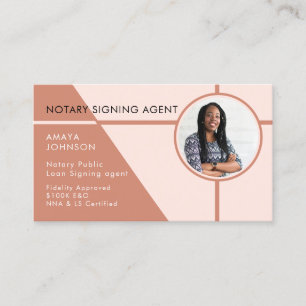 Modern Photo Notary Signing Agent Business Card