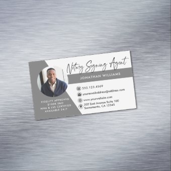 Modern Photo Notary Signing Agent Business Card Magnet | Zazzle