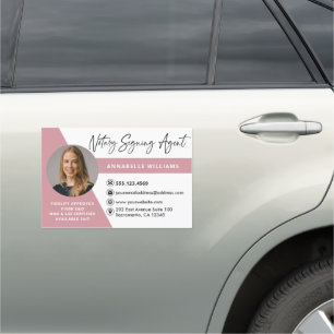 Modern Photo Notary Signing Agent Car Magnet
