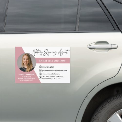 Modern Photo Notary Signing Agent   Car Magnet