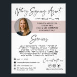 Modern Photo Notary Signing Agent  Flyer<br><div class="desc">Modern,  trendy Notary photo business flyer features single photo,  contact details on a dusty rose and white background. Personalize further with your services and social media details.</div>