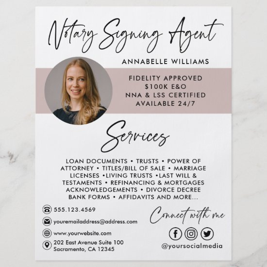 Modern Photo Notary Signing Agent  Flyer