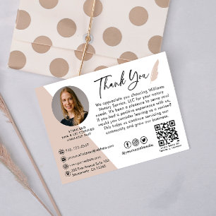 Modern Photo Notary Signing Agent Thank You Business Card