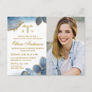 Modern PHOTO Nursing School Graduation Invitation Postcard