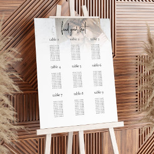 Modern Photo Overlay 9 Table Wedding Seating Chart Foam Board