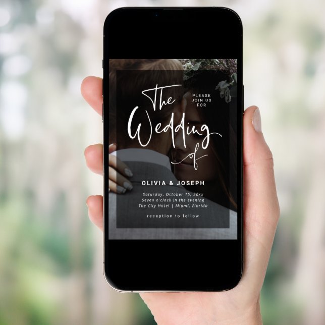 Modern Photo Overlay | All in One Wedding Invitation (Front Digital)