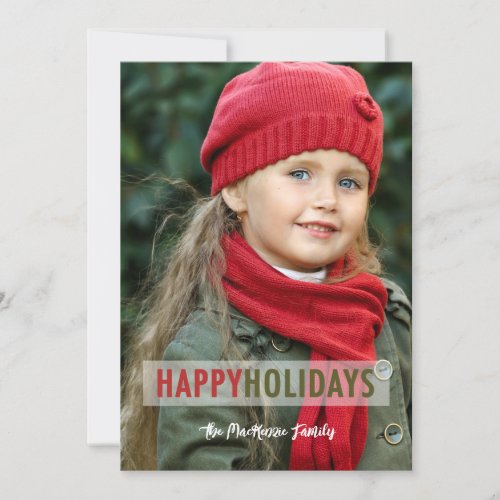 Modern Photo Overlay Christmas Holiday Card