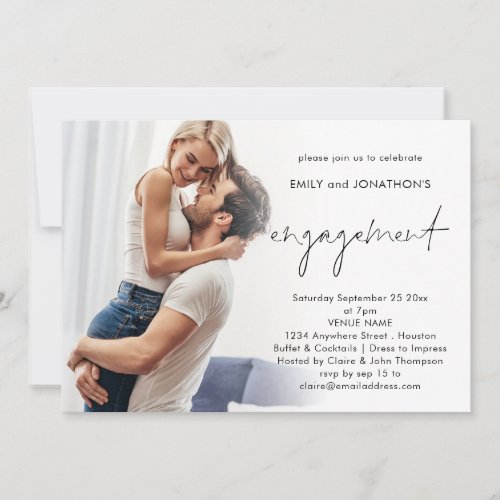 Modern Photo Overlay Engagement Invitation