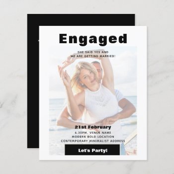 Modern Photo Overlay ENGAGEMENT Party Announcement
