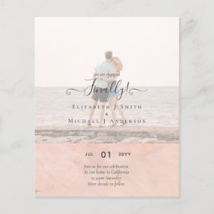 Modern Photo Overlay ENGAGEMENT Party Announcement Flyer