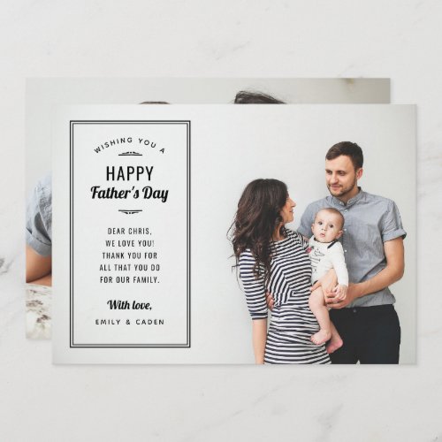 Modern Photo Overlay Fathers Day Card for Husband