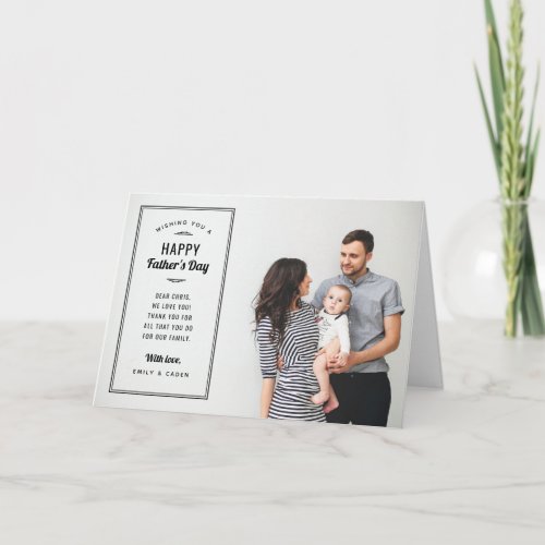 Modern Photo Overlay Fathers Day Card for Husband