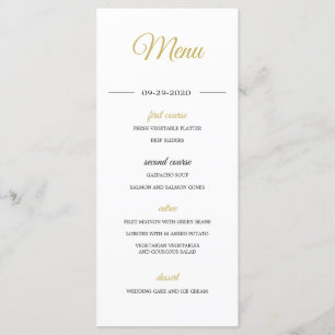 Modern Photo Overlay Gold Elegant Wedding Menu