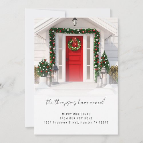 Modern Photo Overlay Merry Christmas New Home Holiday Card