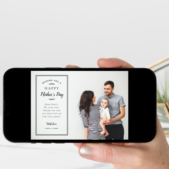 Modern Photo Overlay Mother's Day Card for Wife (Front Digital)
