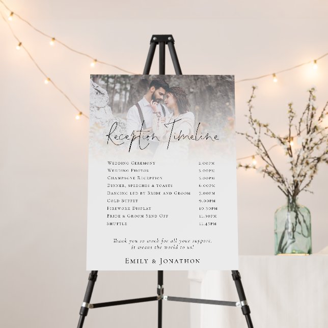 Modern Photo Overlay Reception Timeline Foam Board (In Situ (Stand))