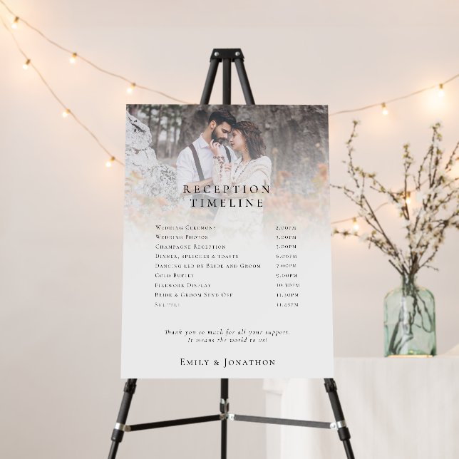 Modern Photo Overlay Reception Timeline Foam Board (In Situ (Stand))