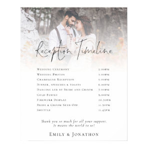 Modern Photo Overlay Reception Timeline Poster