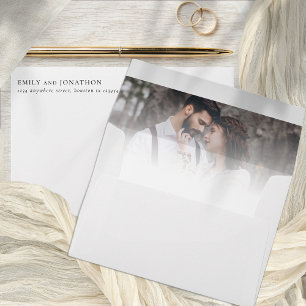 Modern Photo Overlay Return Name Address Wedding Envelope
