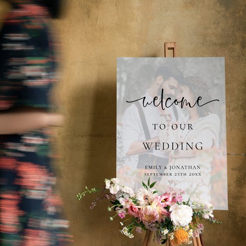 Modern Photo Overlay Script Welcome To Wedding Foam Board
