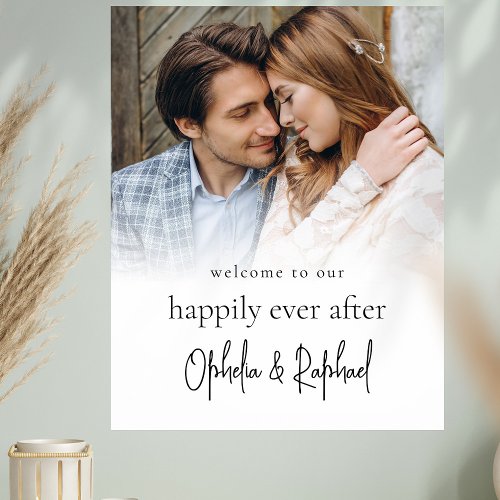 Modern Photo Overlay Script Welcome Wedding Poster