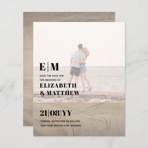 Modern Photo Overlay Text BUDGET Wedding Invite