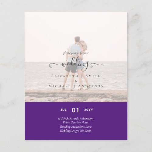 Modern PHOTO OVERLAY TEXT Wedding Budget Flyer