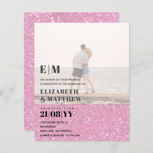 Modern Photo Overlay Text Wedding Invite Elegant