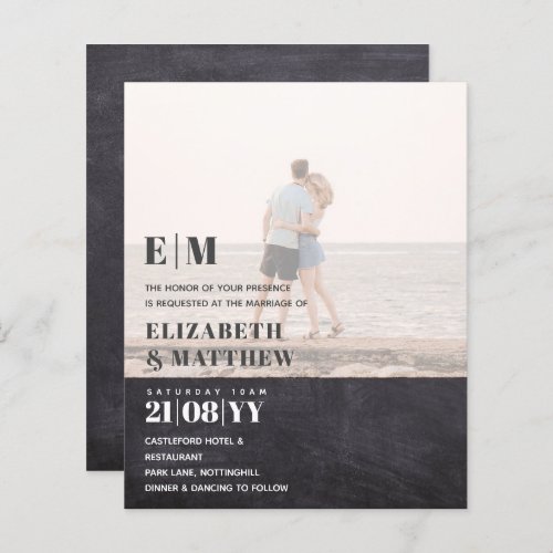 Modern Photo Overlay Text Wedding Invite Elegant